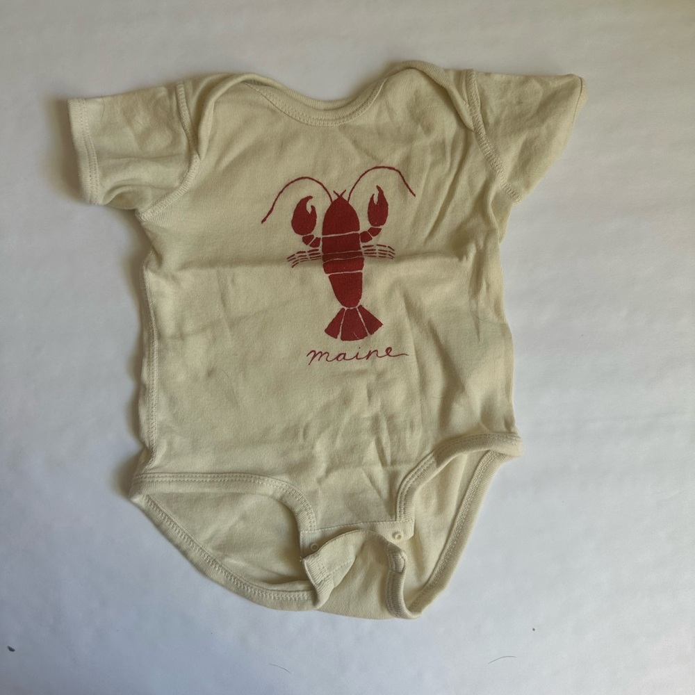 Cream Lobster Print Kids One Piece
